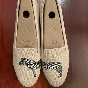 Vivaia Audrey Cream Ivory Zebra Shoes - Size EU41/ US 10